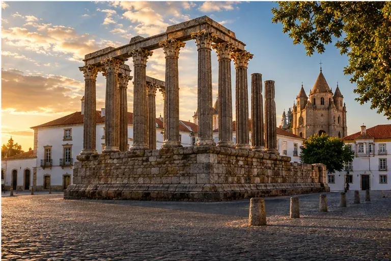 Templo Romano de Évora ao fim da tarde